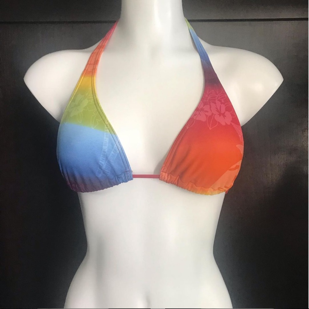 Ocean Pacific Rainbow halter bikini top